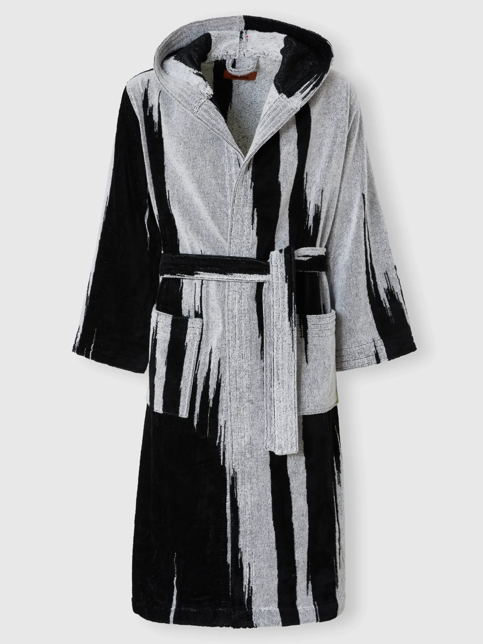 Skunk bathrobe in slub cotton terry