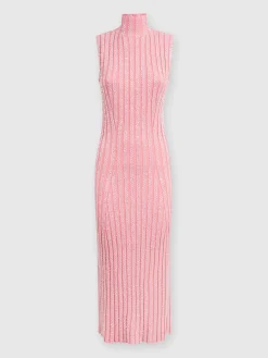 Sleeveless midi dress with sequins