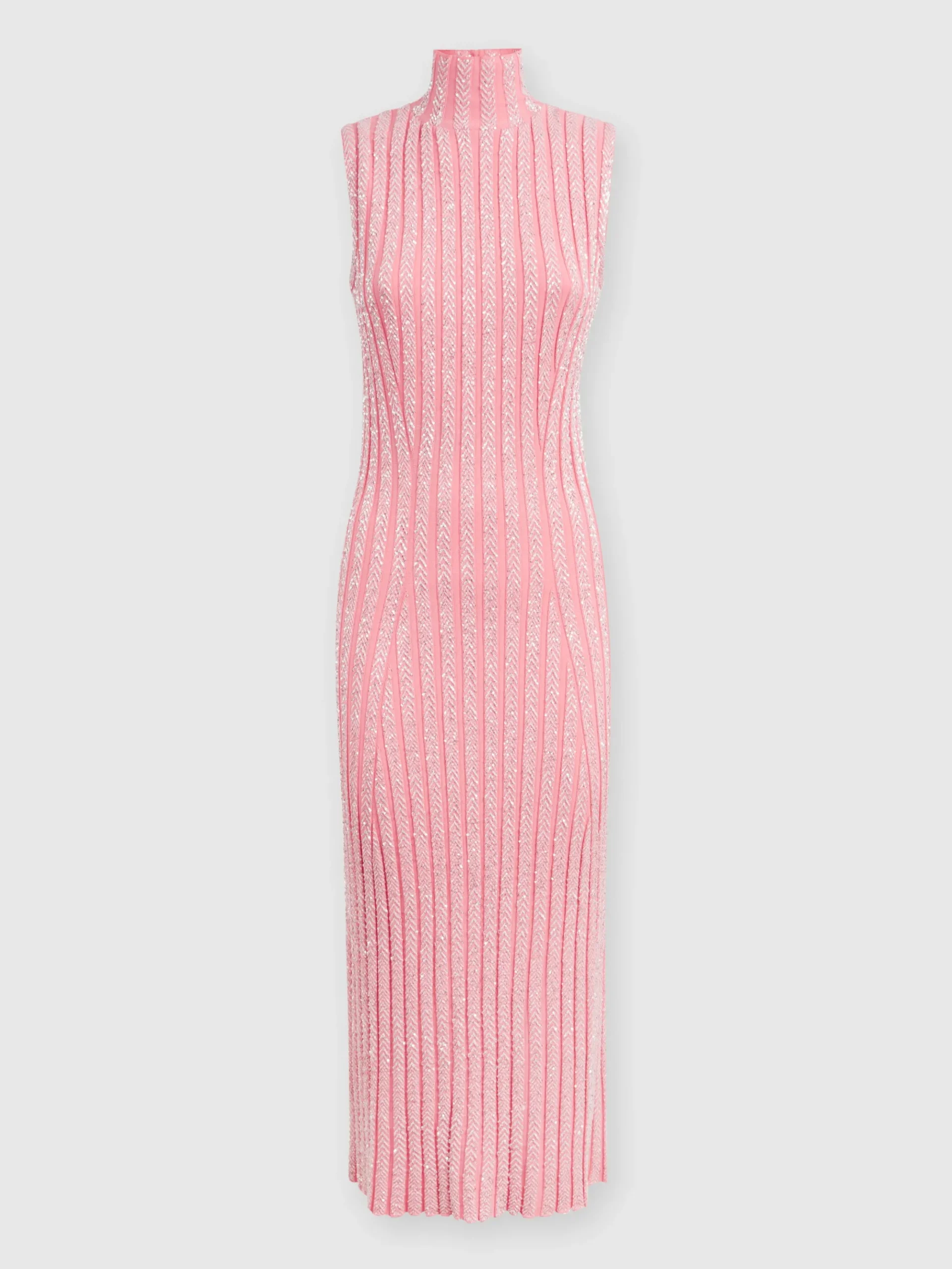 Sleeveless midi dress with sequins