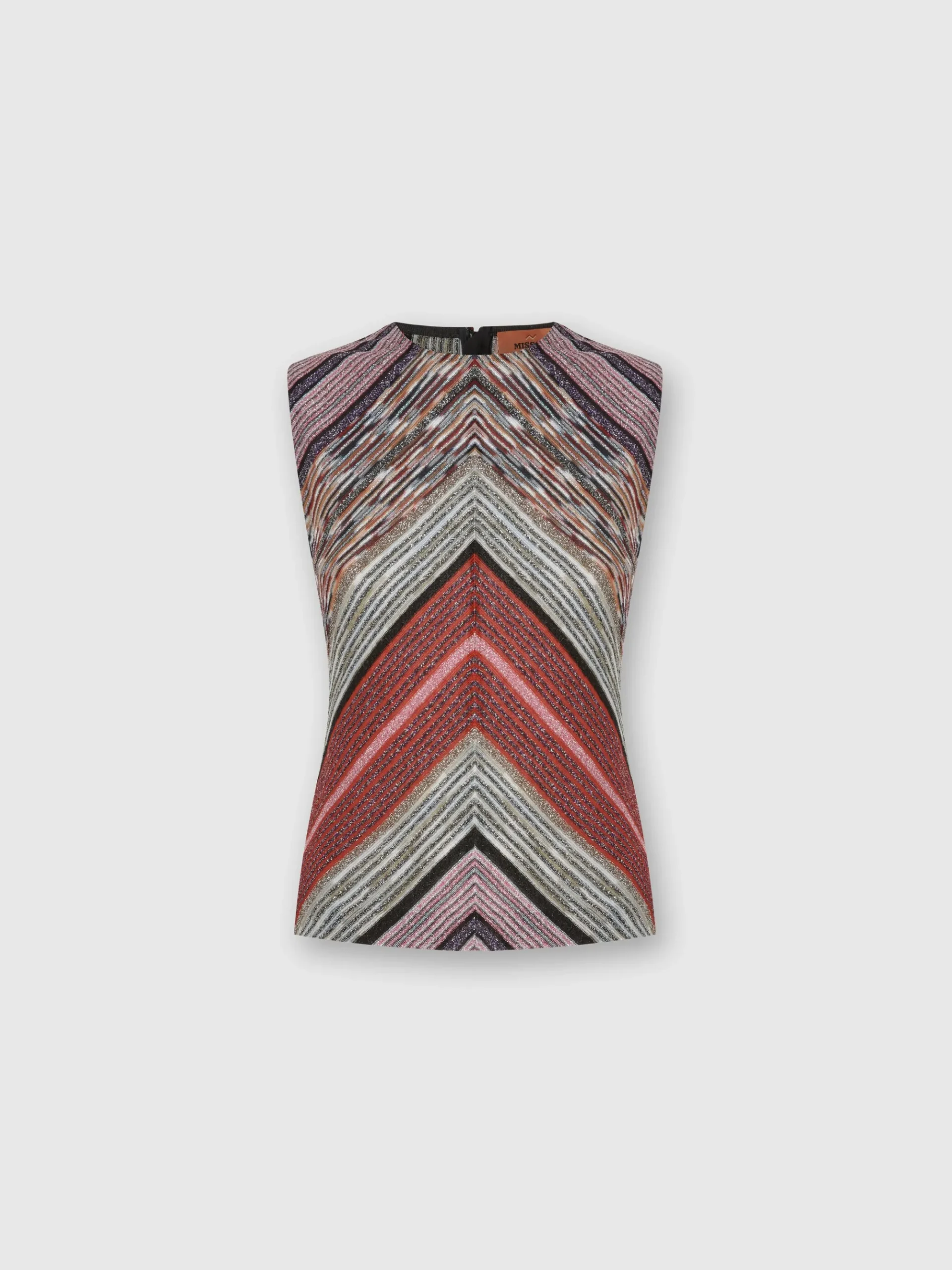 Sleeveless top in lamé slub viscose