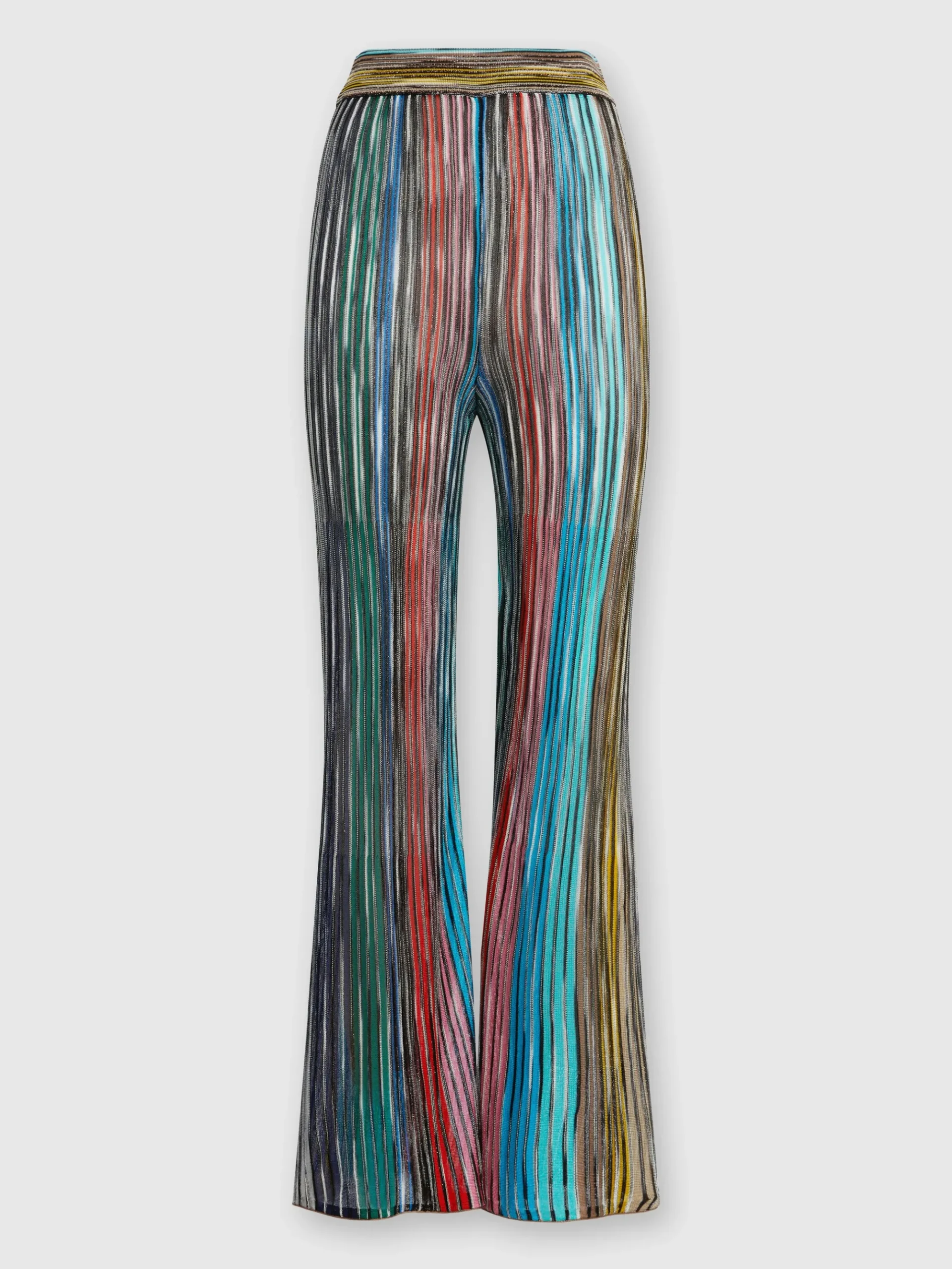 Slub ribbed knit trousers with sequins