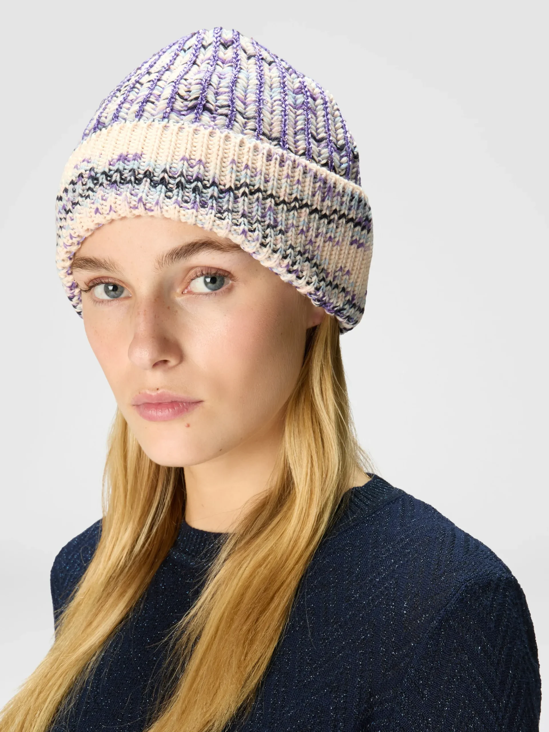 Slub wool blend beanie