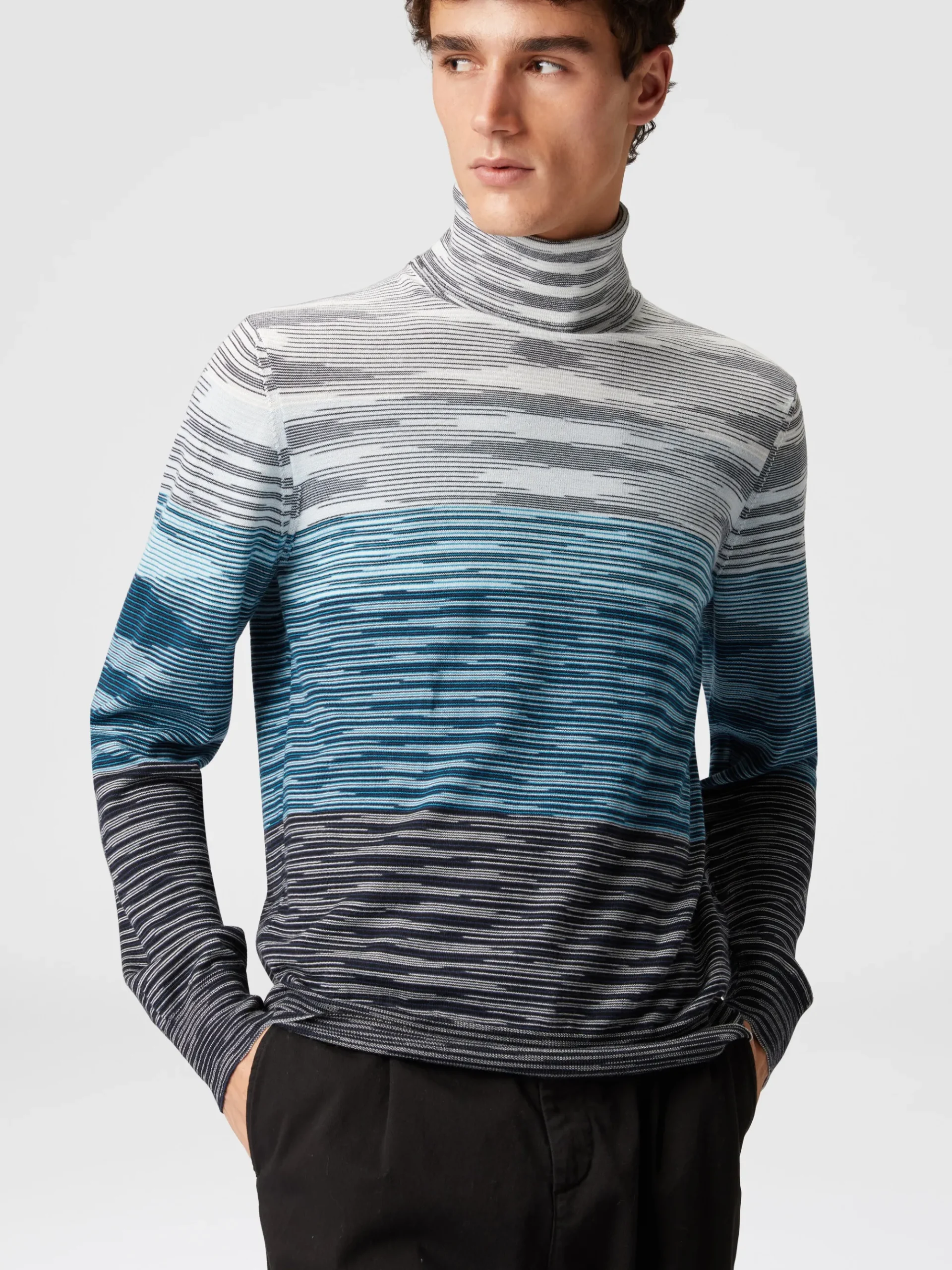 Slub wool turtleneck pullover