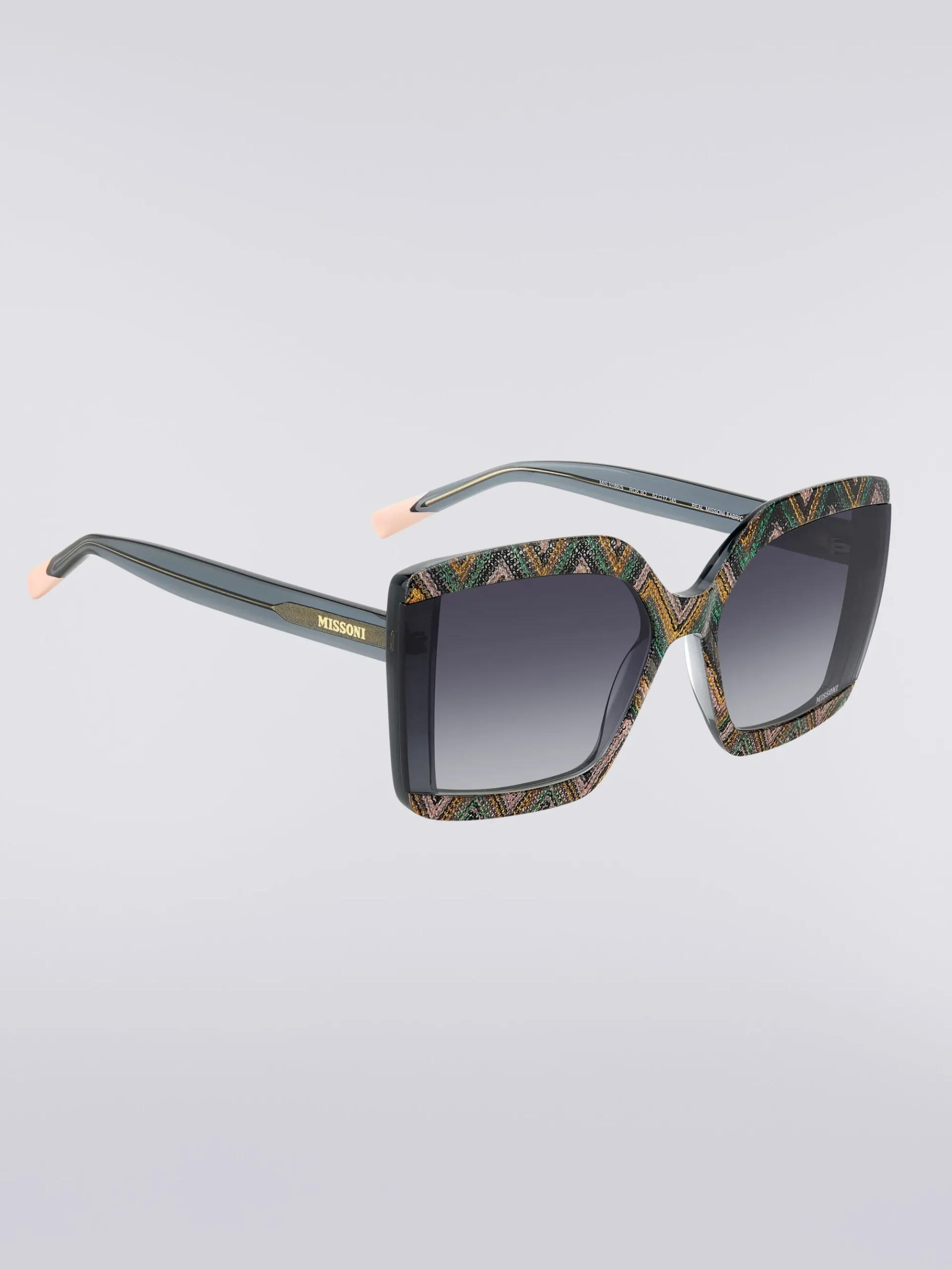 Square sunglasses with fabric inserts