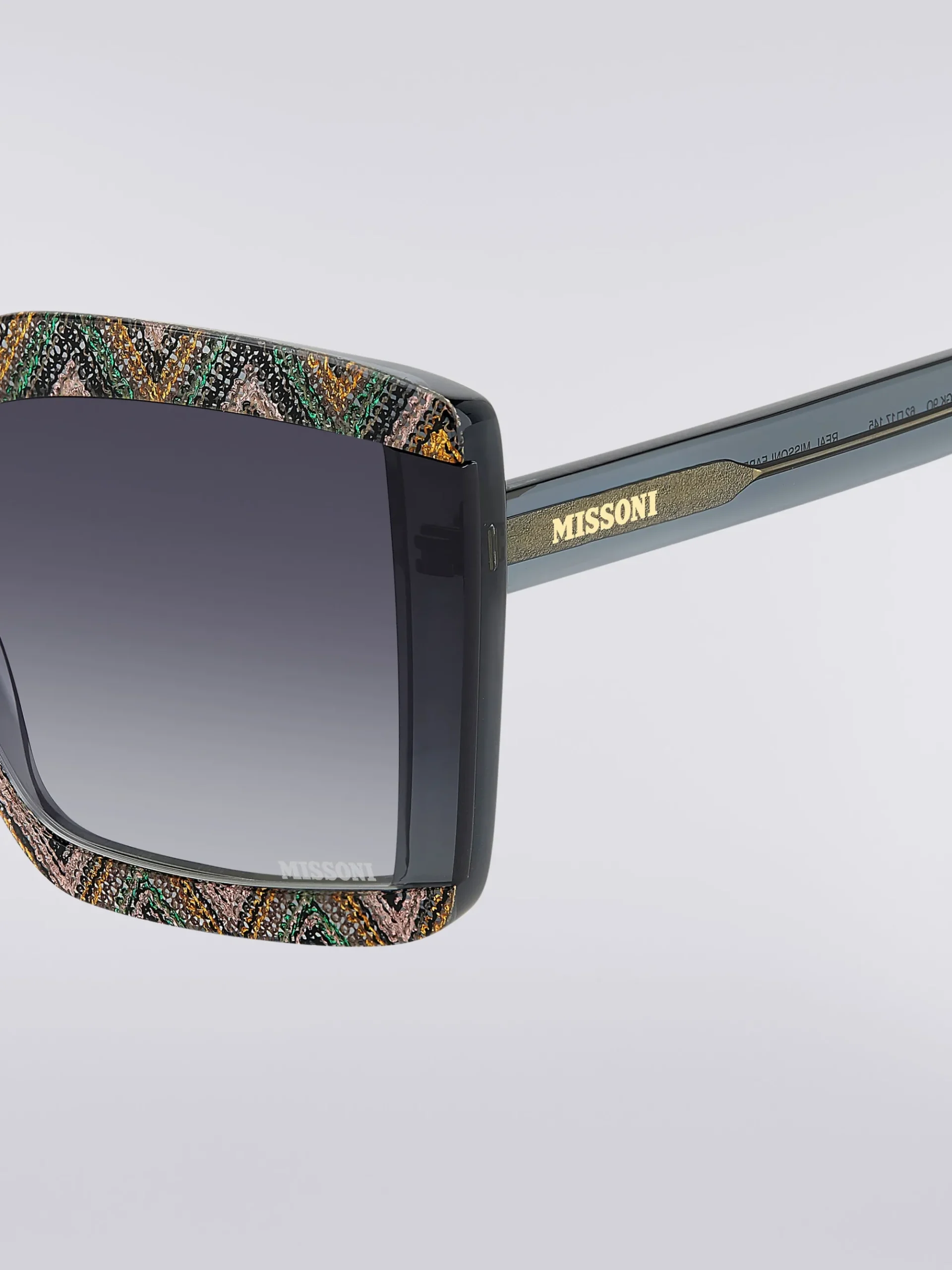Square sunglasses with fabric inserts