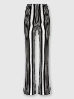 Straight striped trousers in cotton and viscose