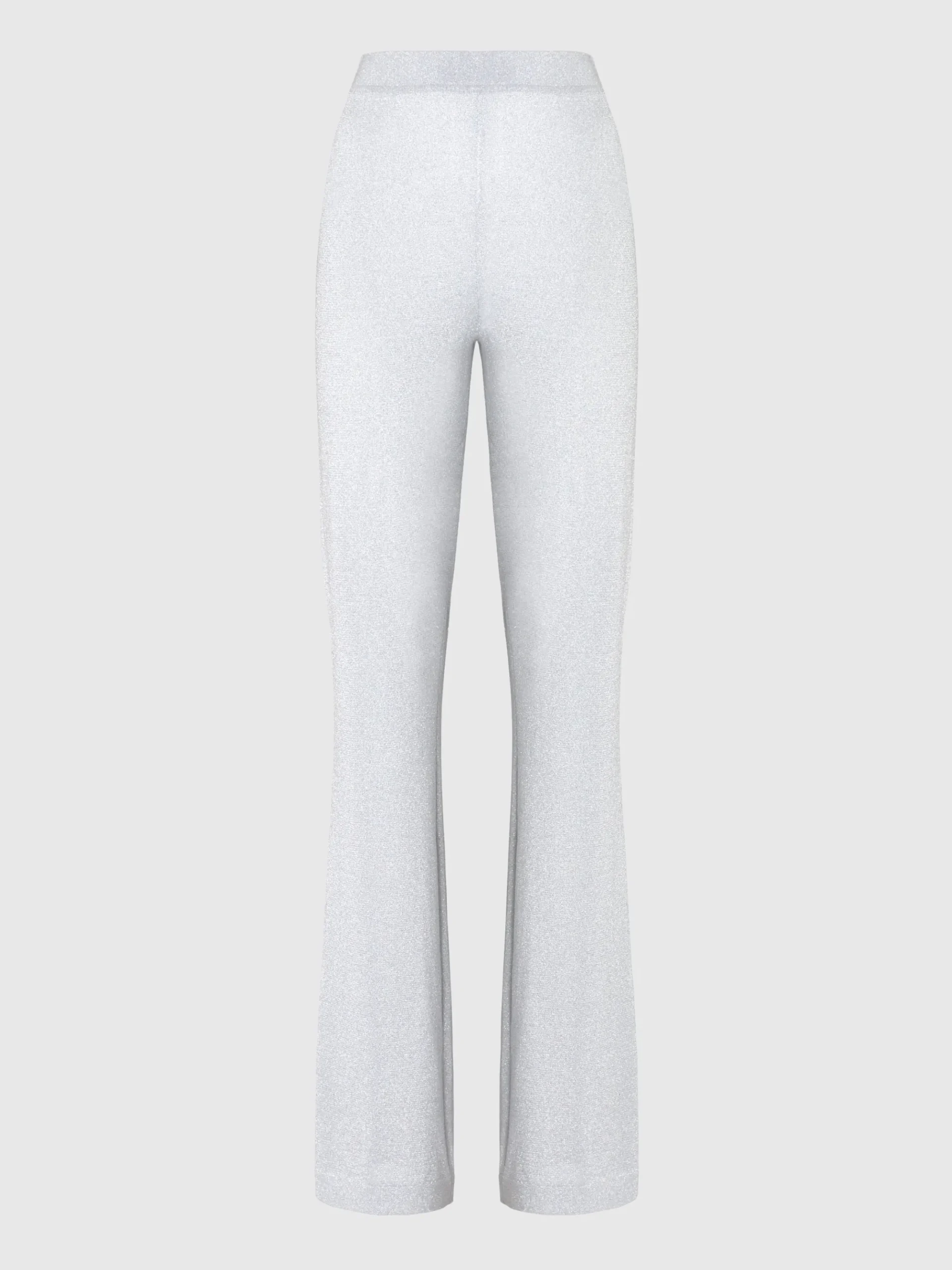 Straight trousers in lamé viscose