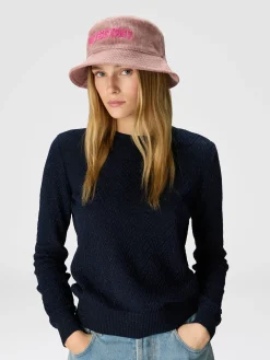 Striped cotton velvet hat