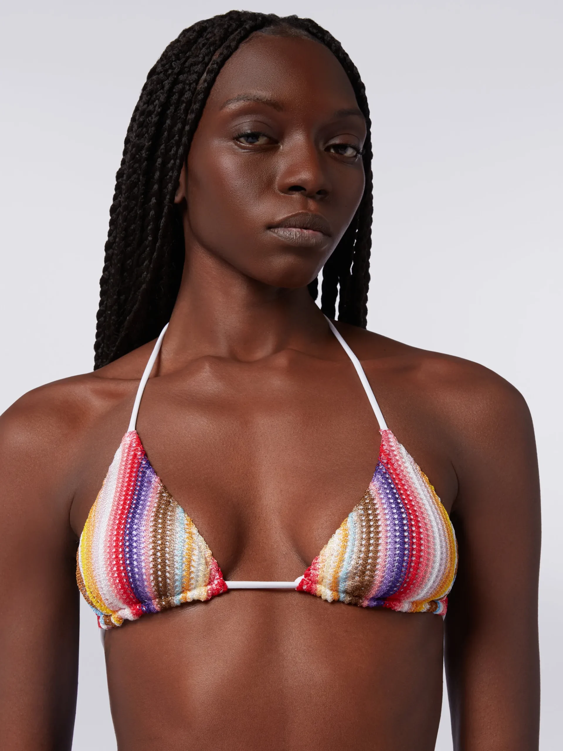 Striped crochet bikini