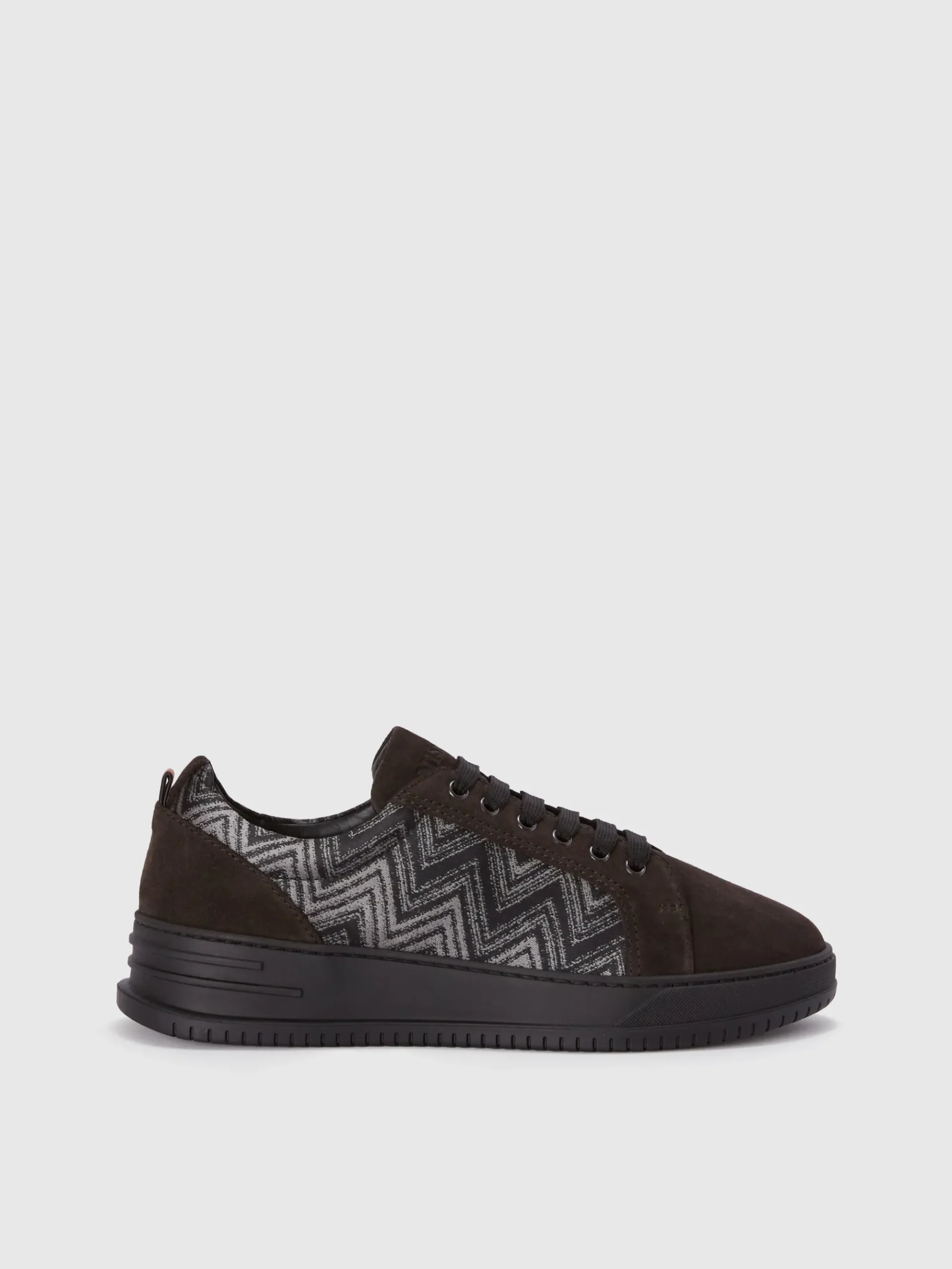 Suede sneakers with fabric insert