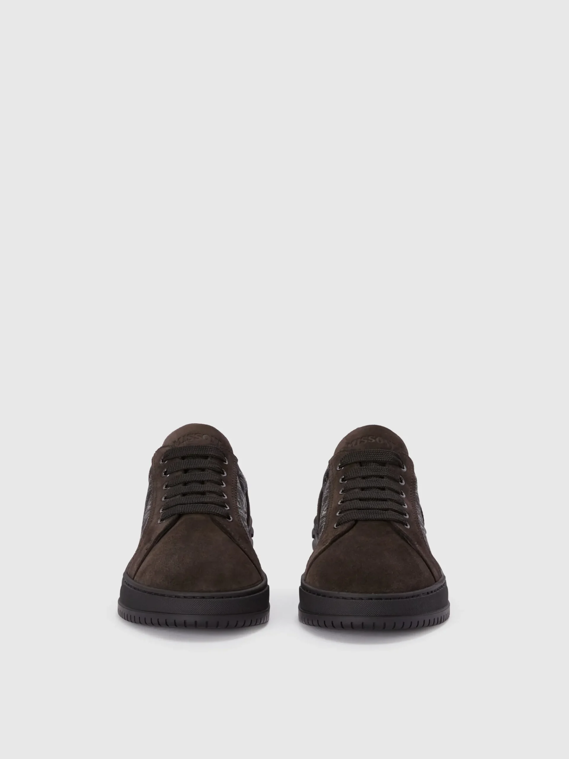 Suede sneakers with fabric insert