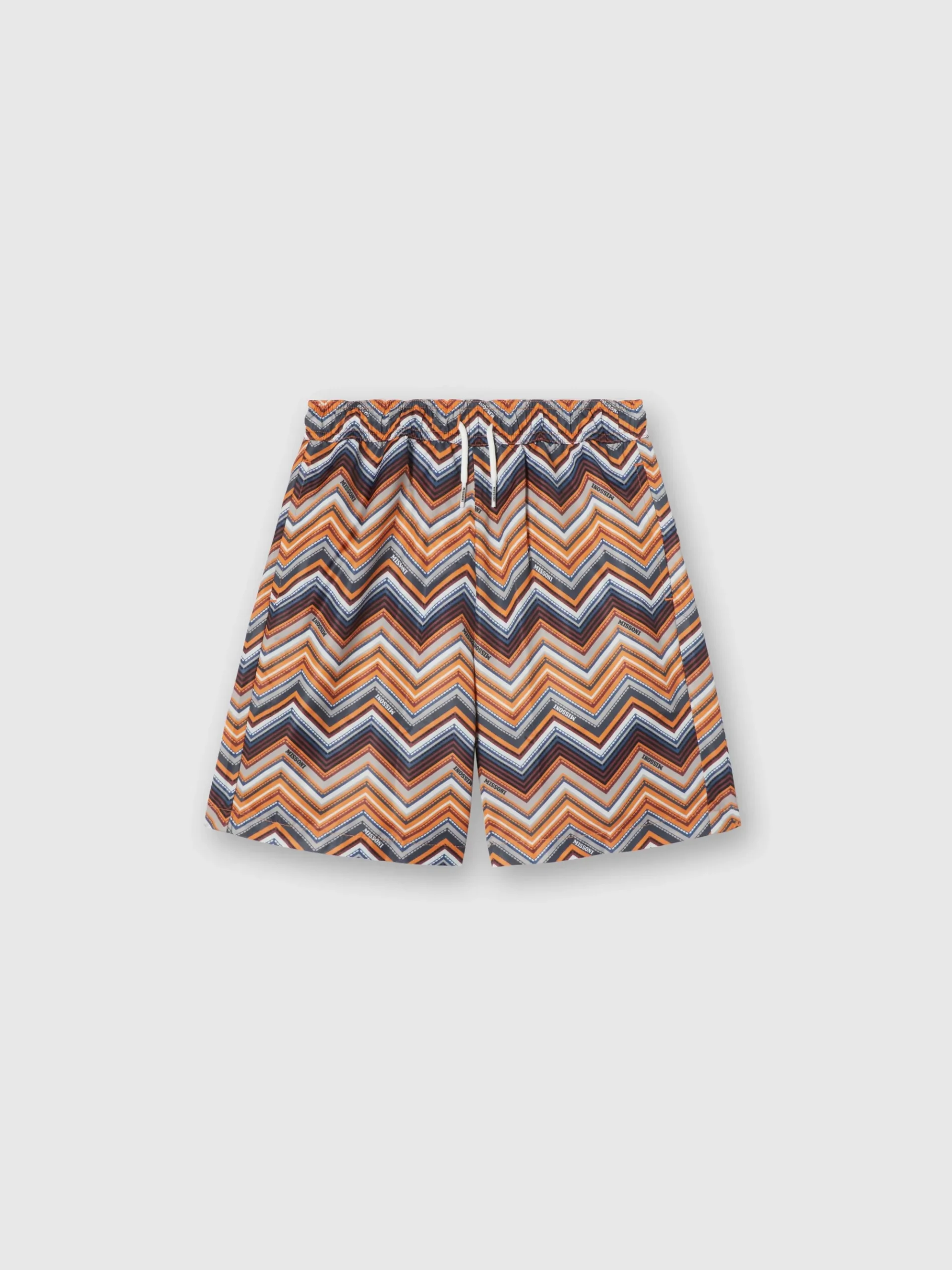 Swim shorts with zig zag print and logo