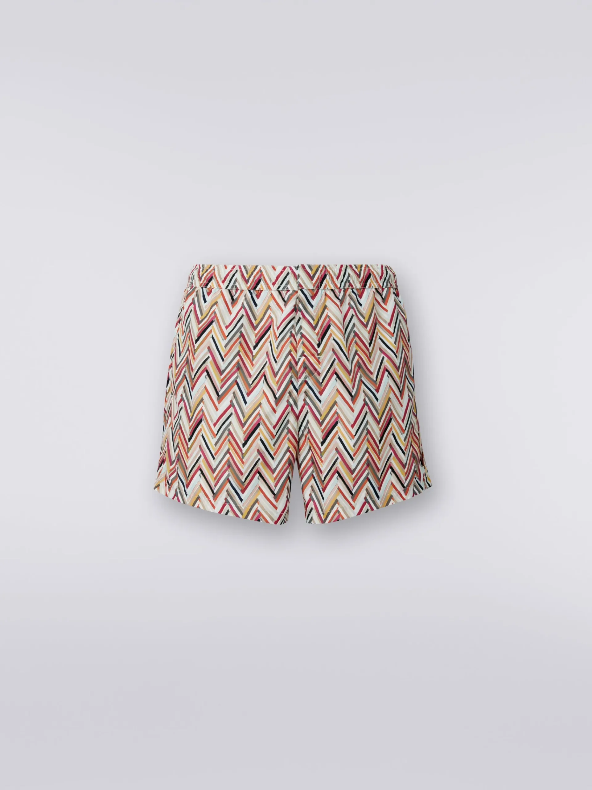 Swimming trunks with brushstroke effect zigzag print