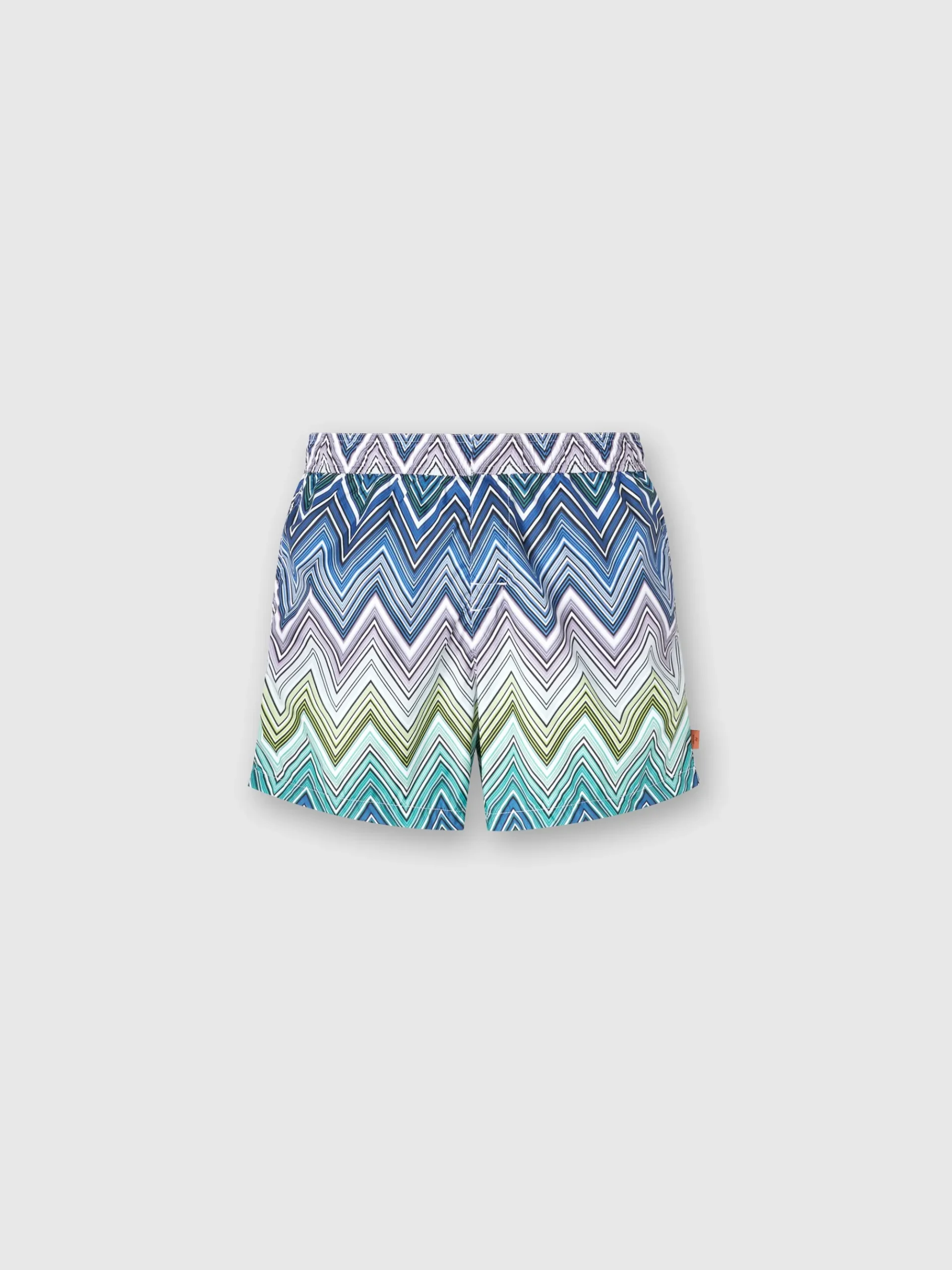 Swimming trunks with large zigzag print