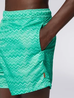 Tonal zigzag print swimming trunks