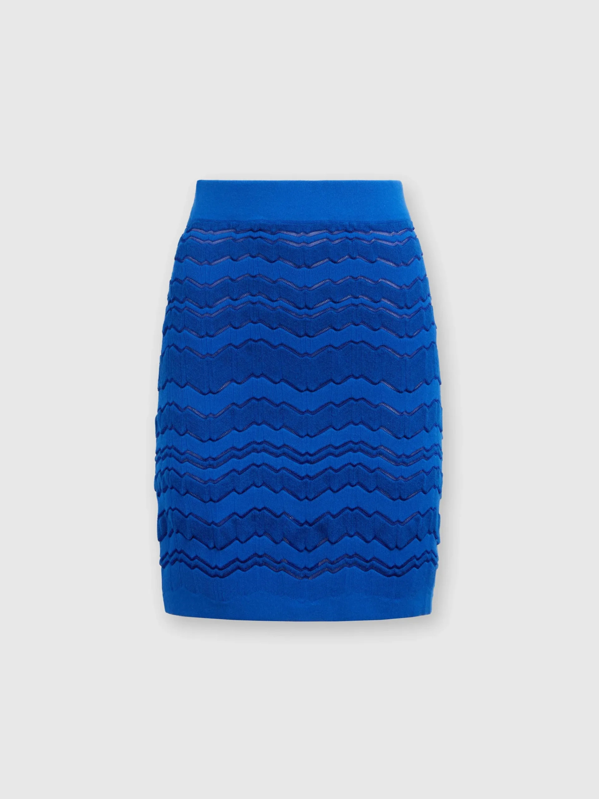 Tone-on-tone zigzag miniskirt