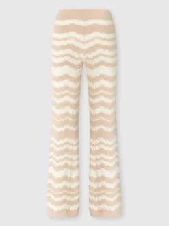 Tone-on-tone zigzag pants