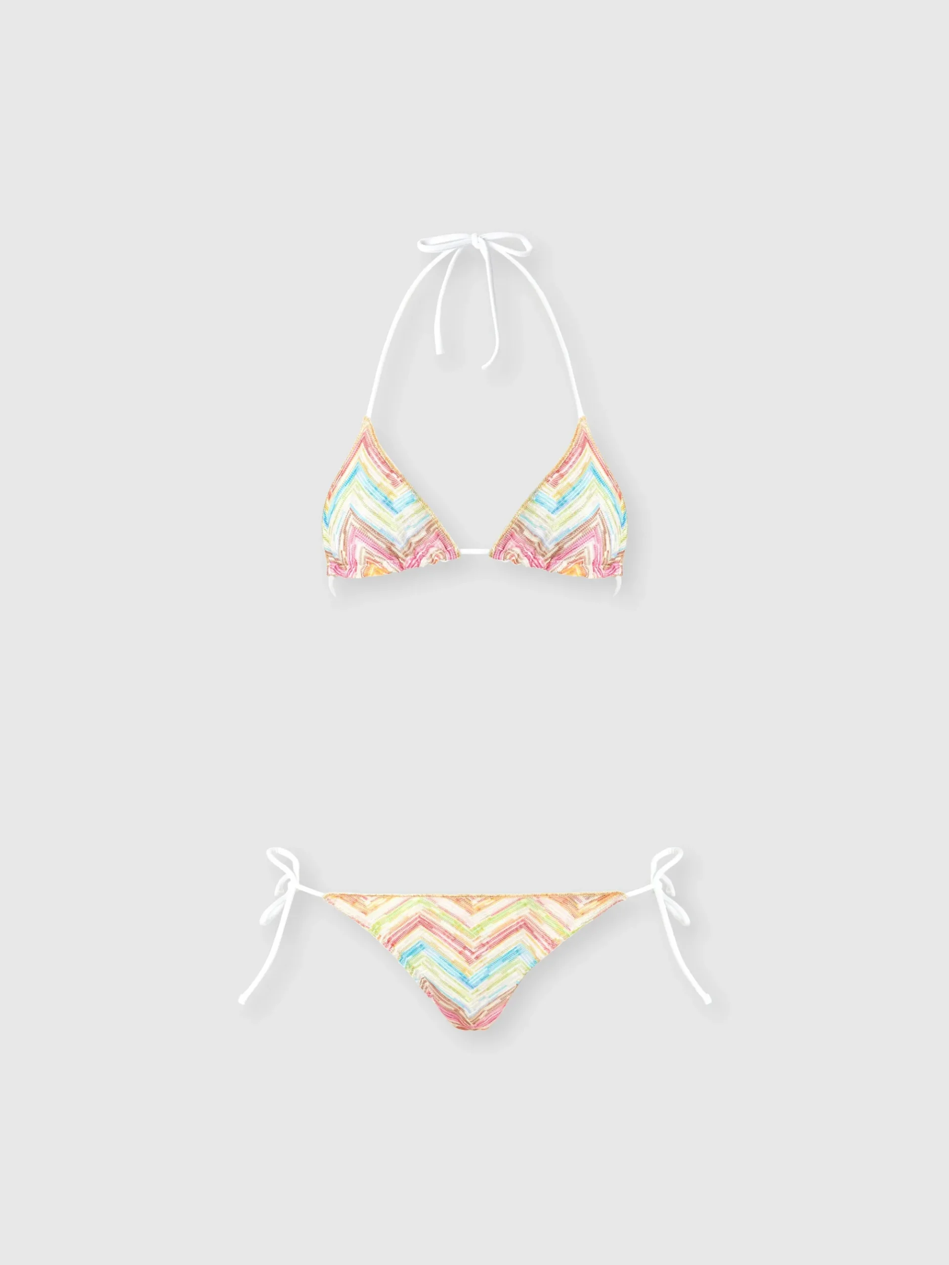 Triangle bikini in printed tulle