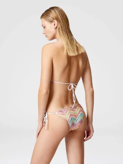 Triangle bikini in printed tulle