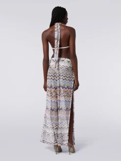 Trousers in zigzag mesh viscose with lurex