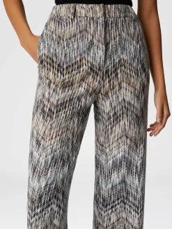 Viscose and lamé wool trousers