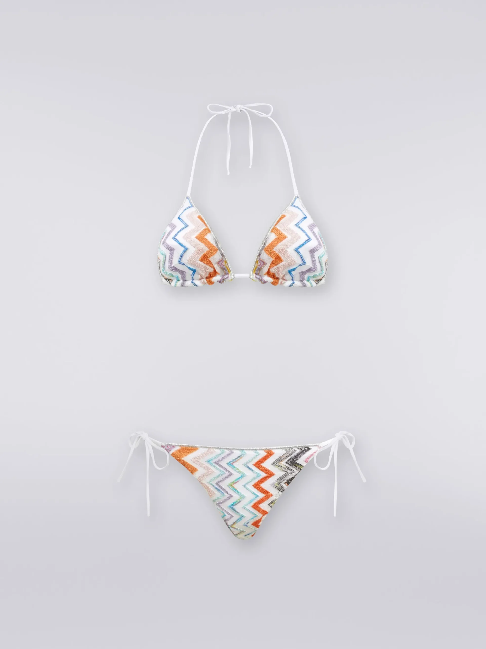 Viscose blend chevron lamé bikini