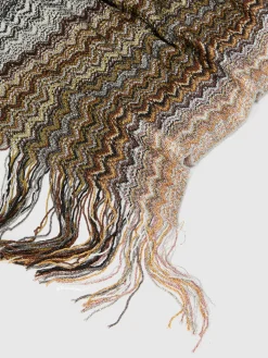 Viscose-blend scarf with fringes