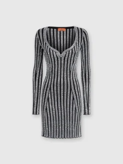 V-neck and sequined mini-dress