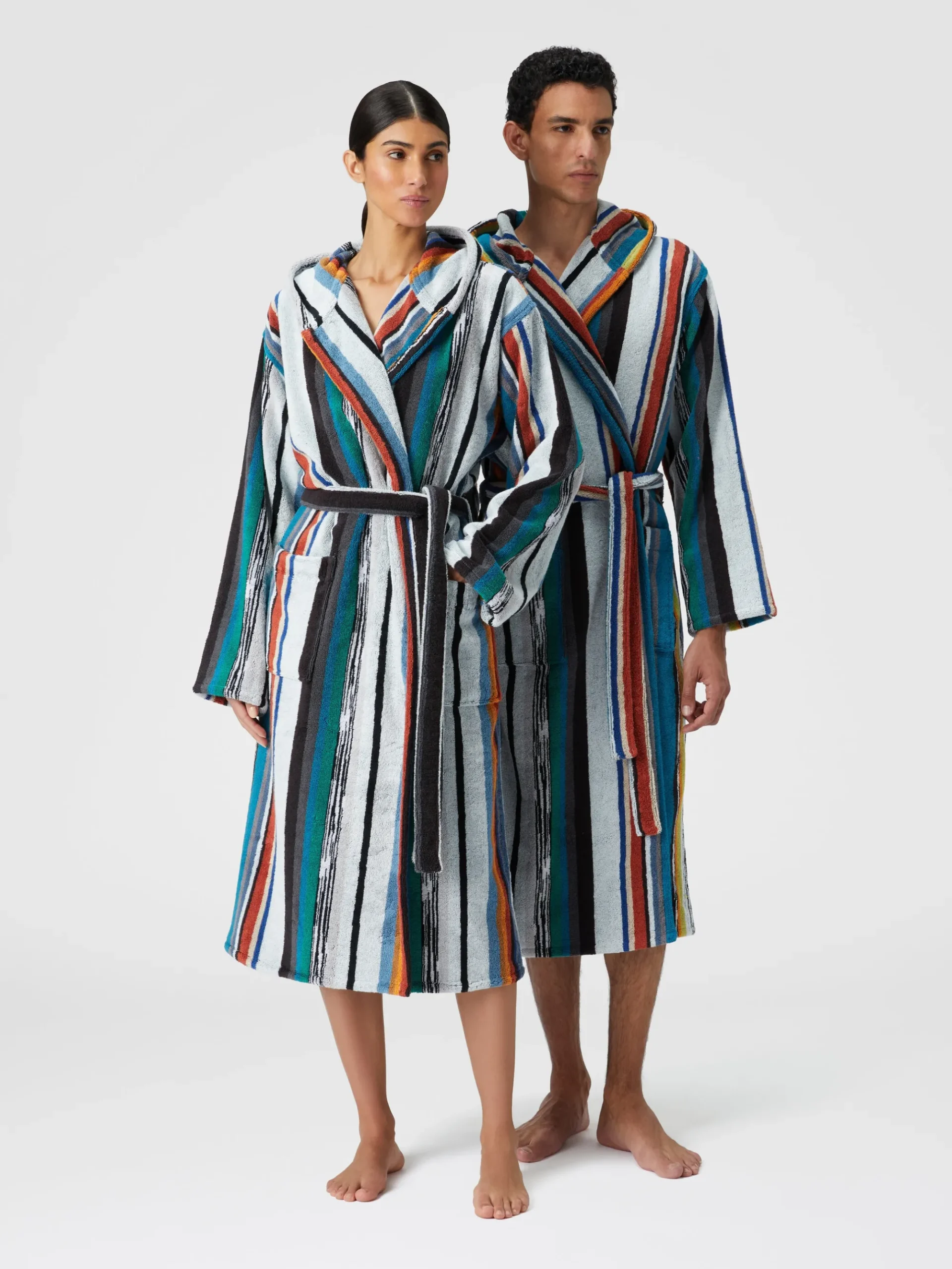 Wooden terry cotton bathrobe