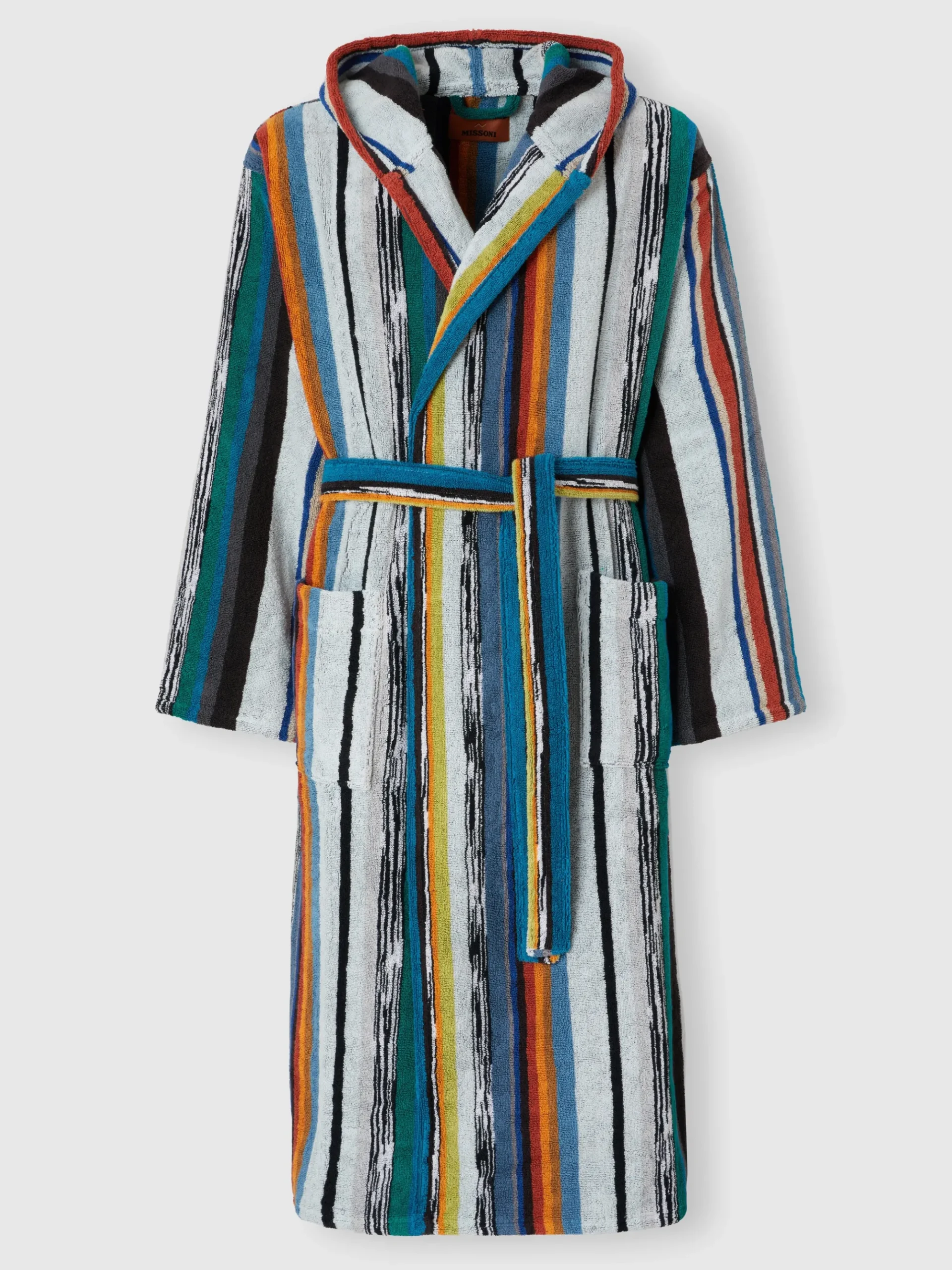 Wooden terry cotton bathrobe