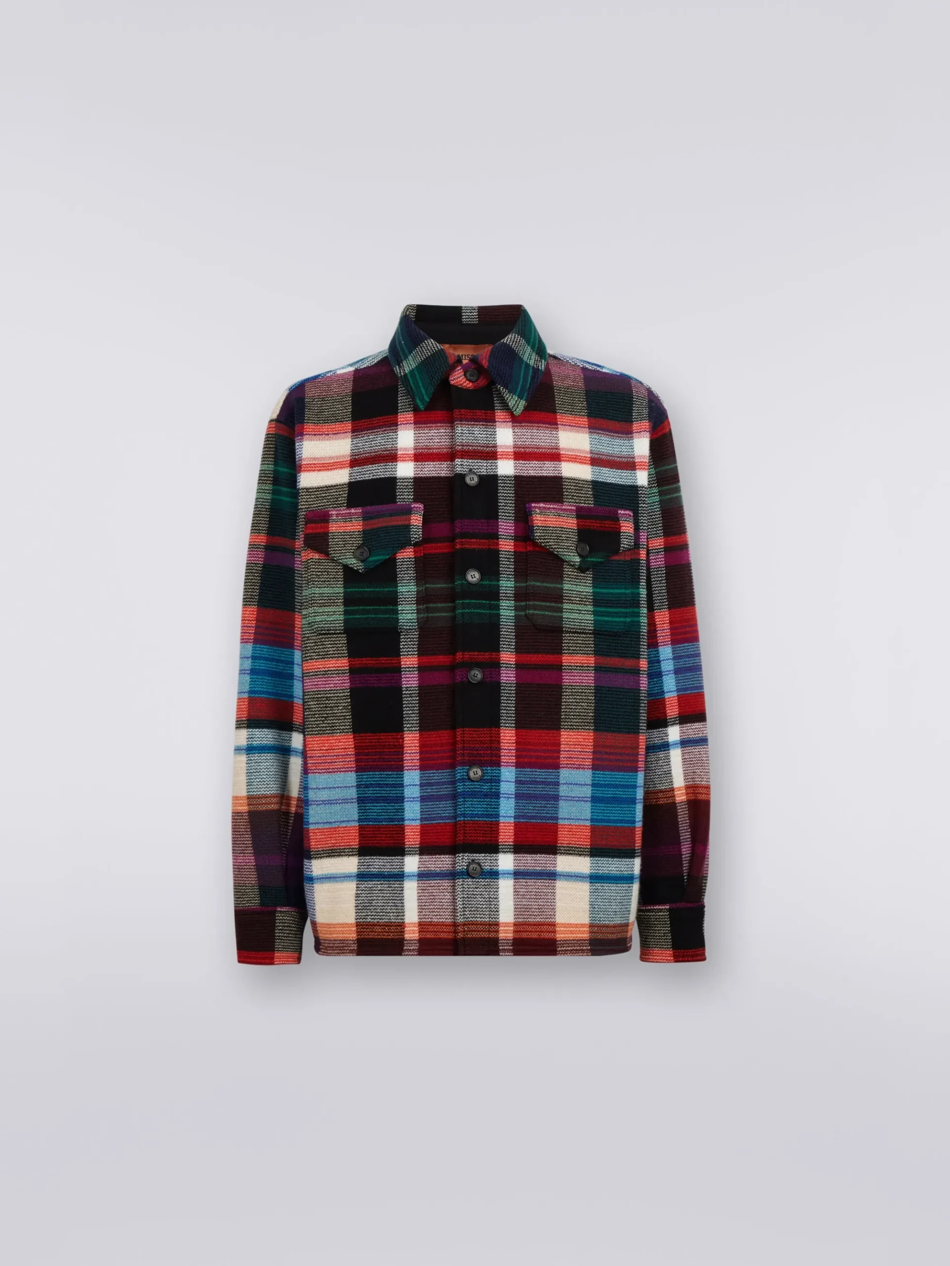 Wool and cotton overshirt