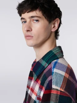 Wool and cotton overshirt