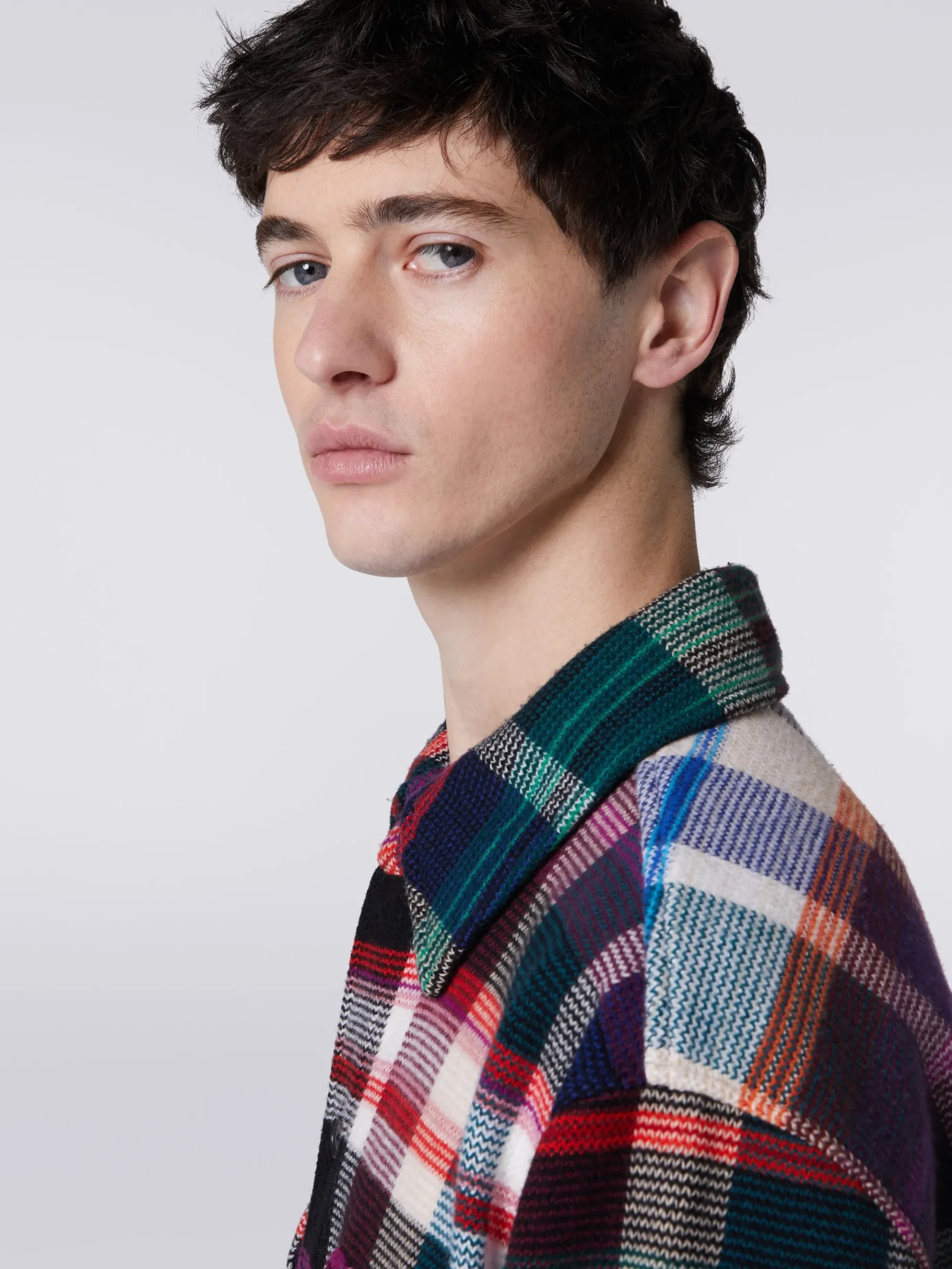 Wool and cotton overshirt