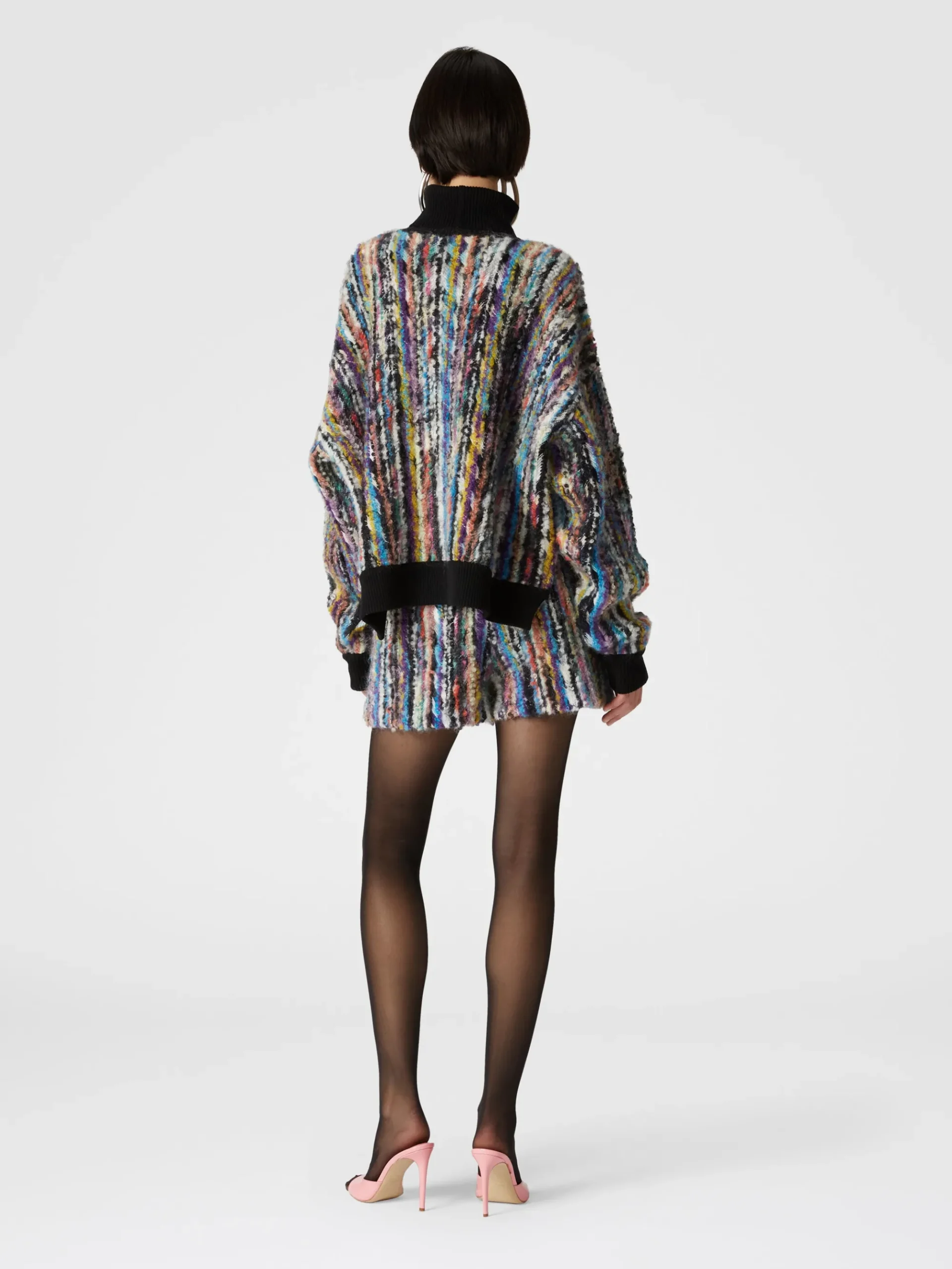 Wool and mohair bouclé shorts