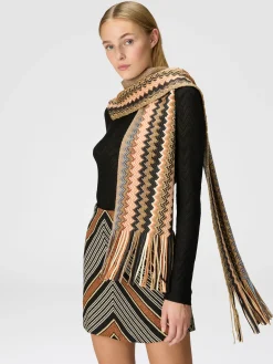 Wool and viscose lamé scarf
