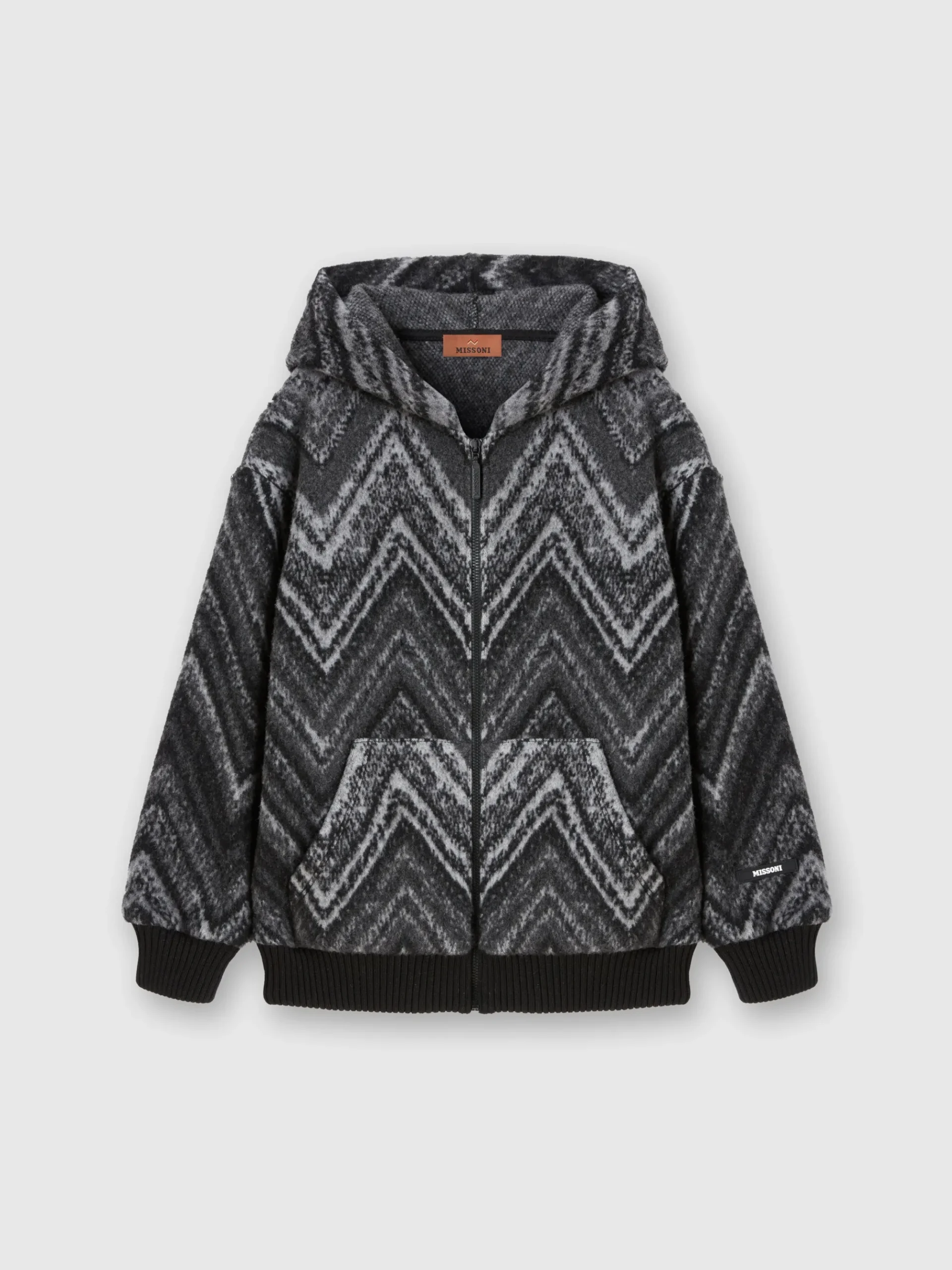 Wool-blend hooded sweatshirt