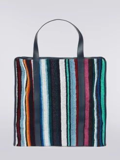 40x40 cm Chandler bag in velour cotton and viscose with lurex