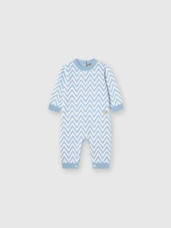 Zig zag cotton and cashmere romper