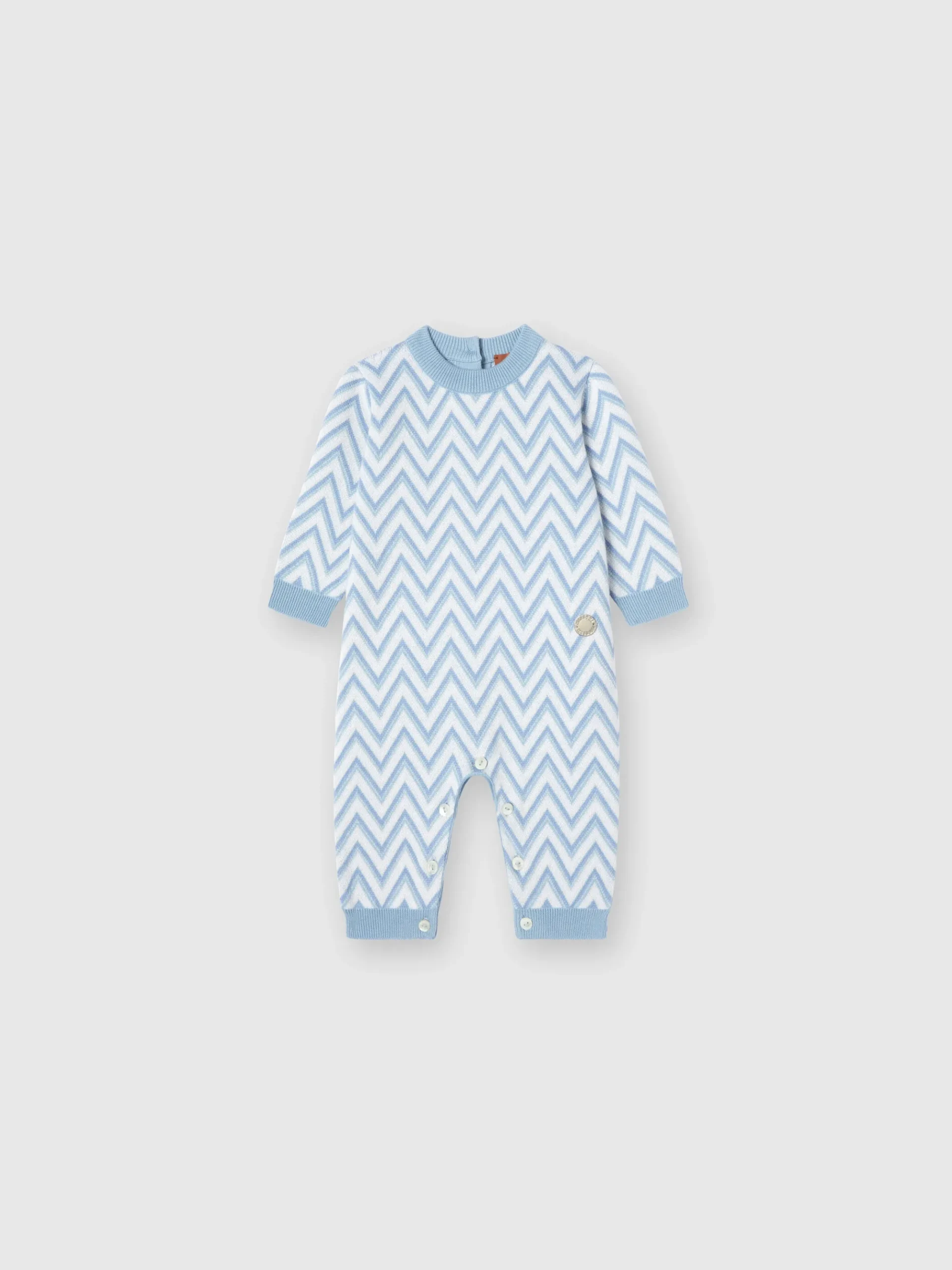 Zig zag cotton and cashmere romper