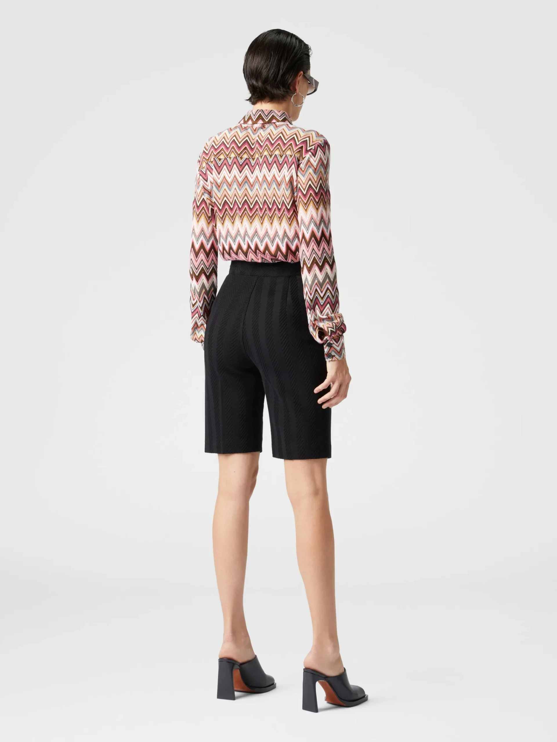 Zig zag cotton and viscose shirt