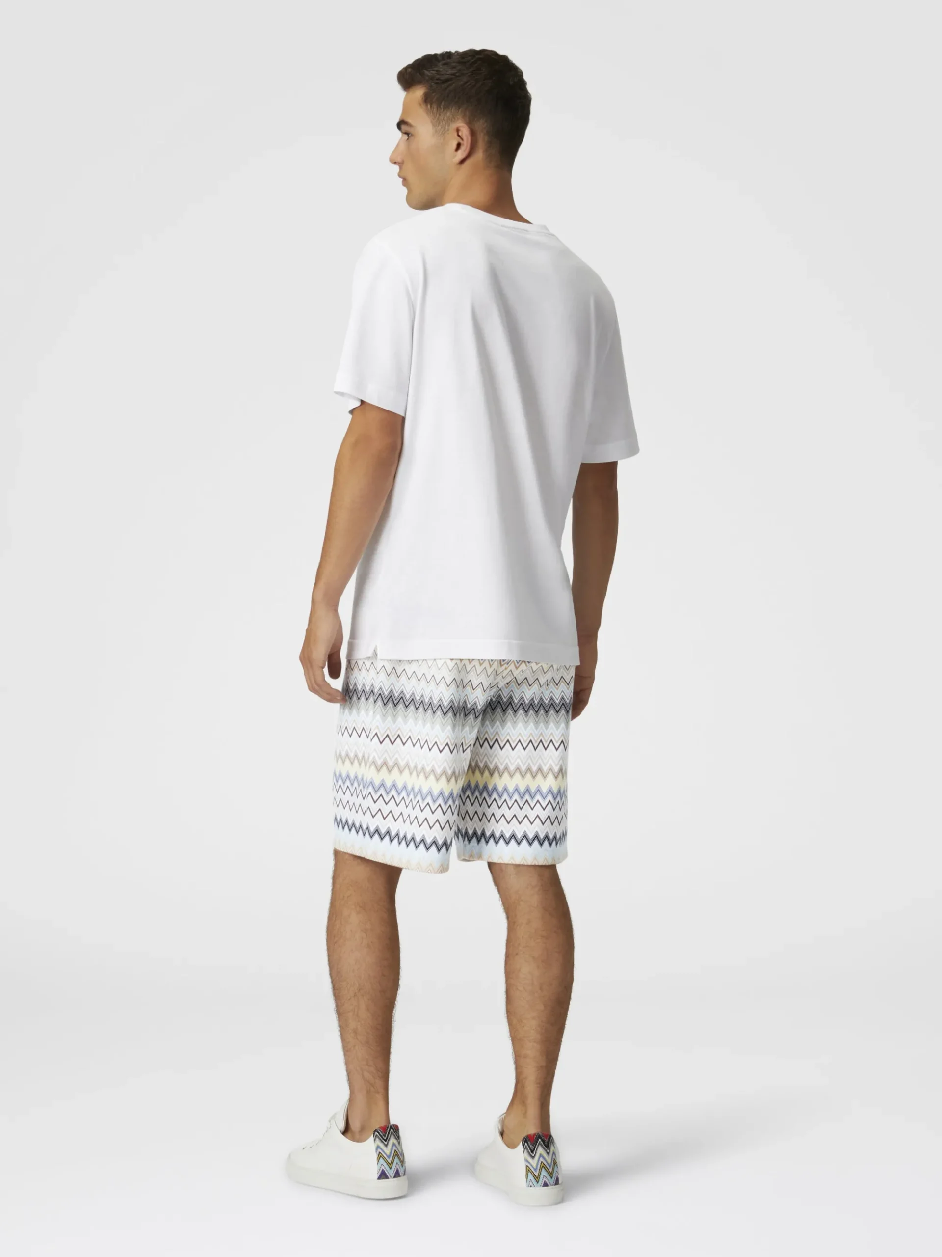 Zig zag cotton Bermuda shorts