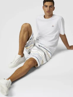 Zig zag cotton Bermuda shorts