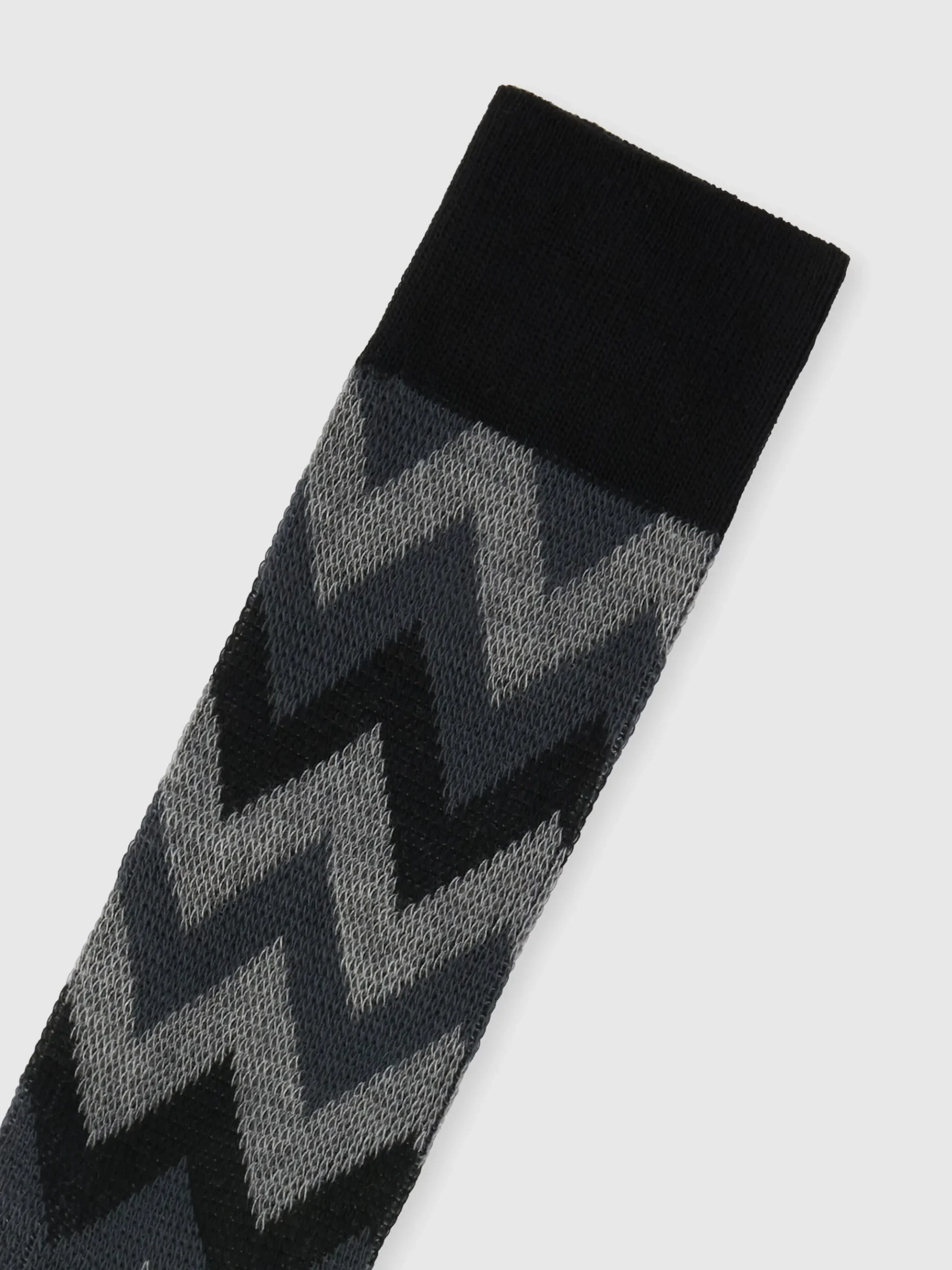 Zig zag cotton blend socks with logo lettering