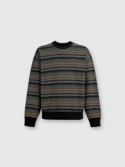 Zig zag cotton crewneck sweatshirt
