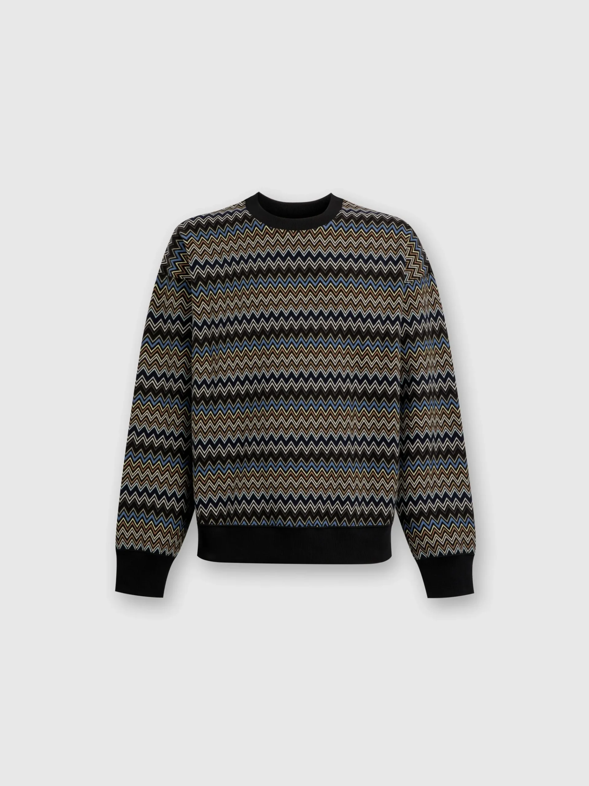 Zig zag cotton crewneck sweatshirt