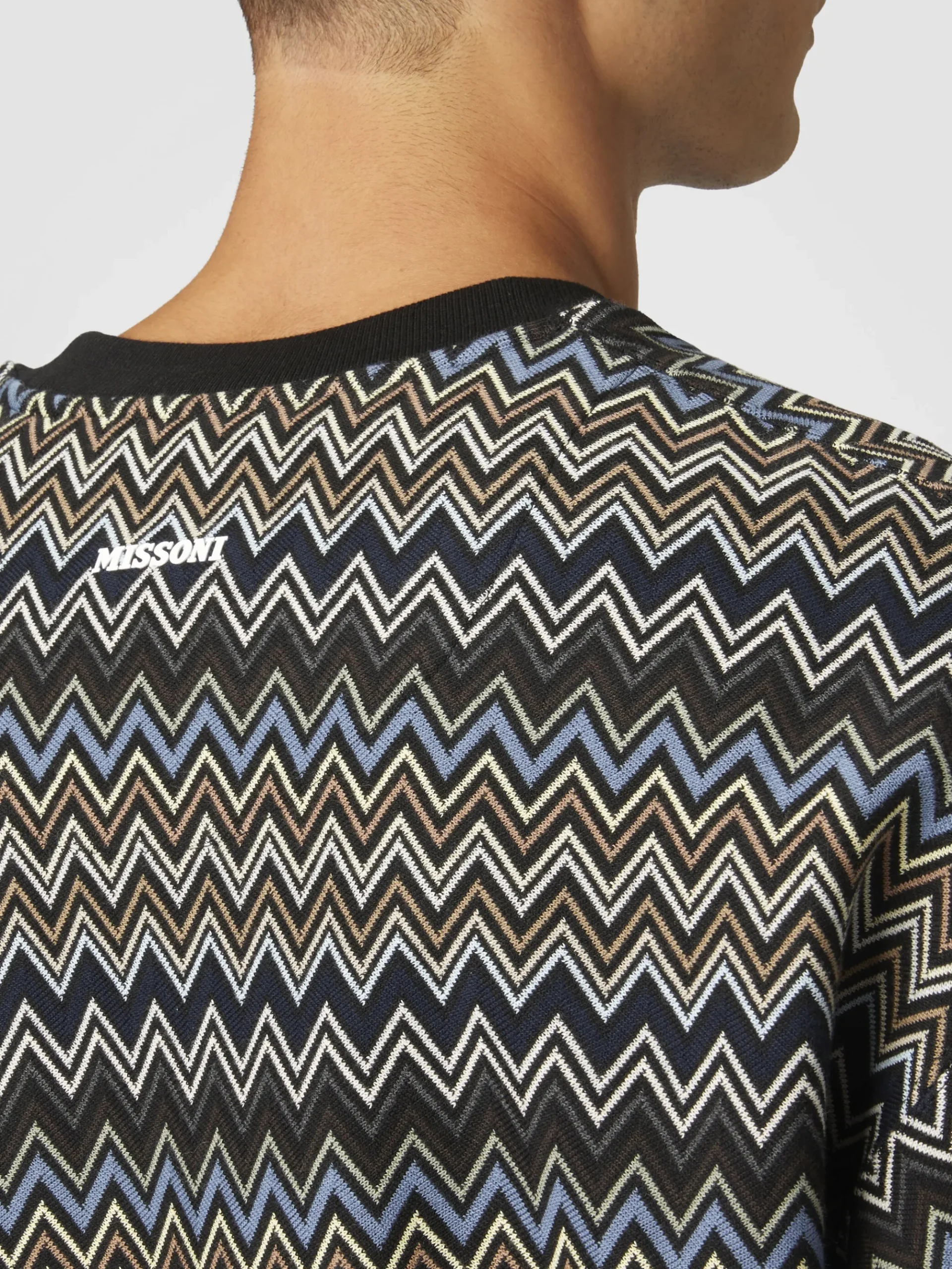 Zig zag cotton crewneck sweatshirt
