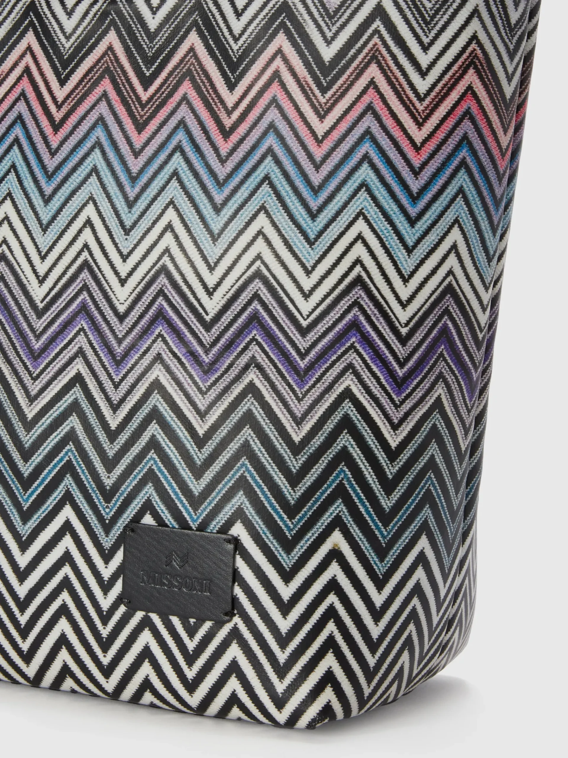 Zig zag cotton shopper with double handles