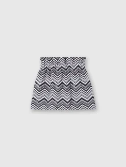 Zig zag cotton skirt with logo
