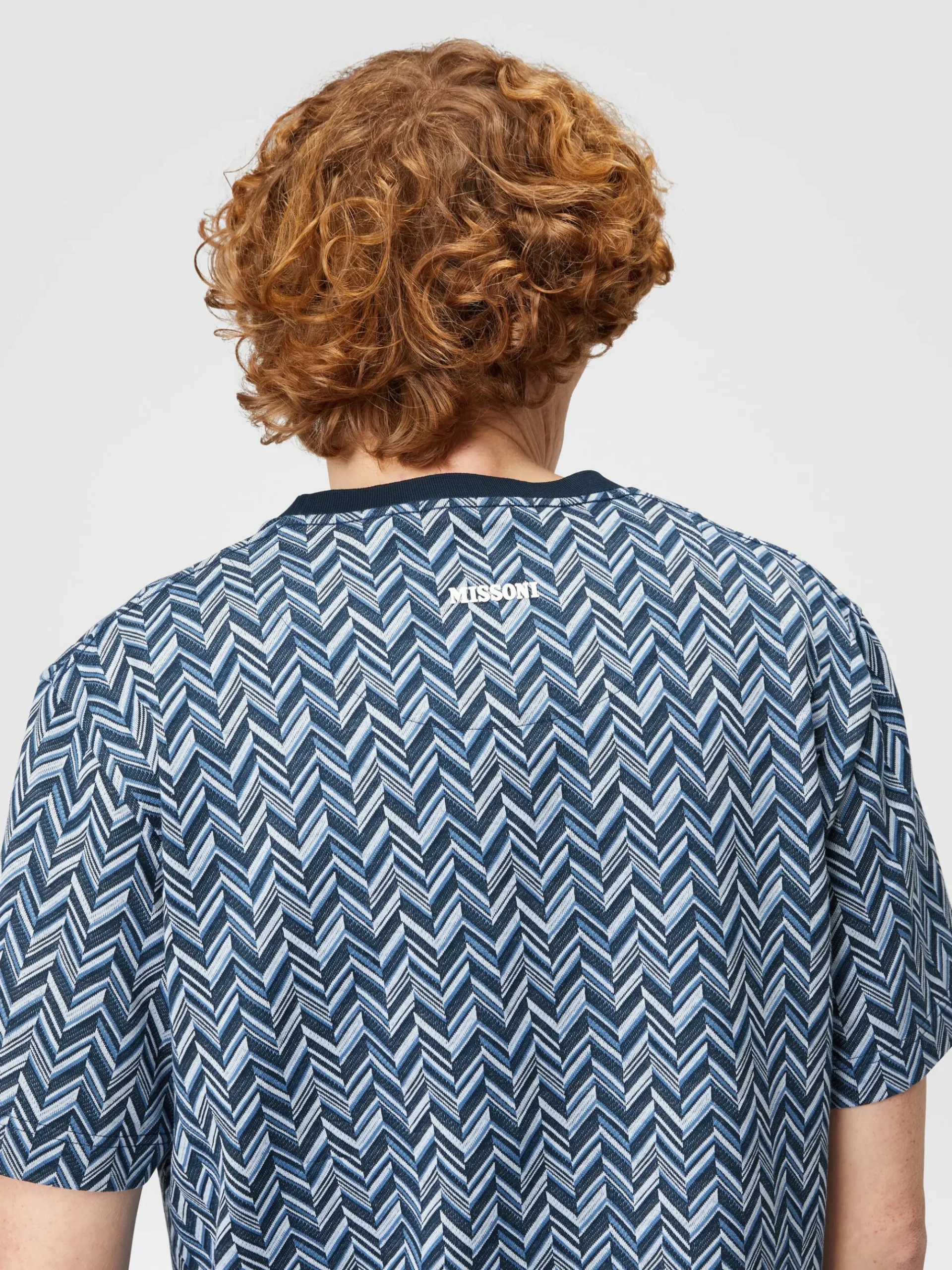 Zig zag jacquard cotton jersey T-shirt
