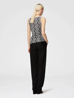 Zig zag lamé viscose tank top